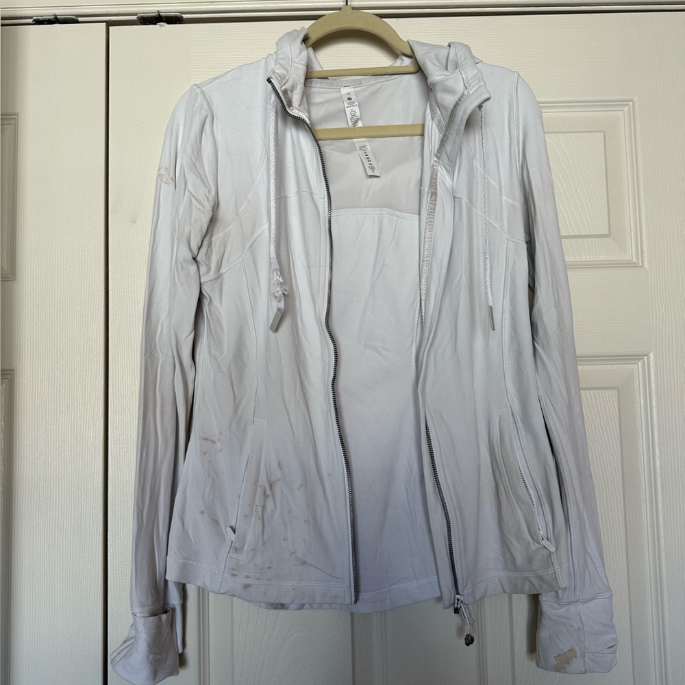 Lululemon White Hood Define Jacket (Nulu)